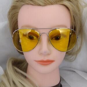 Stylish Yellow Aviator Sunglasses NEW  Night driving